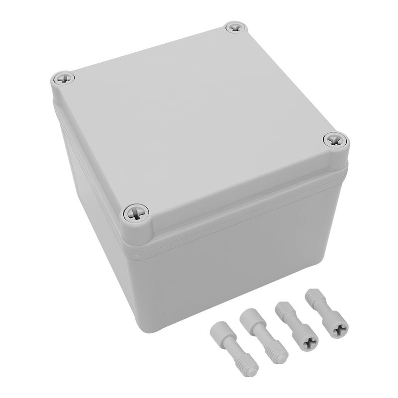 LeMotech Junction Box IP67 Waterproof Dustproof ABS Plastic Project Box for Electrical Outdoor Enclosure Gray 4.9 x 4.9 x 3.9 inch (125 x 125 x 100 mm) - Image 1